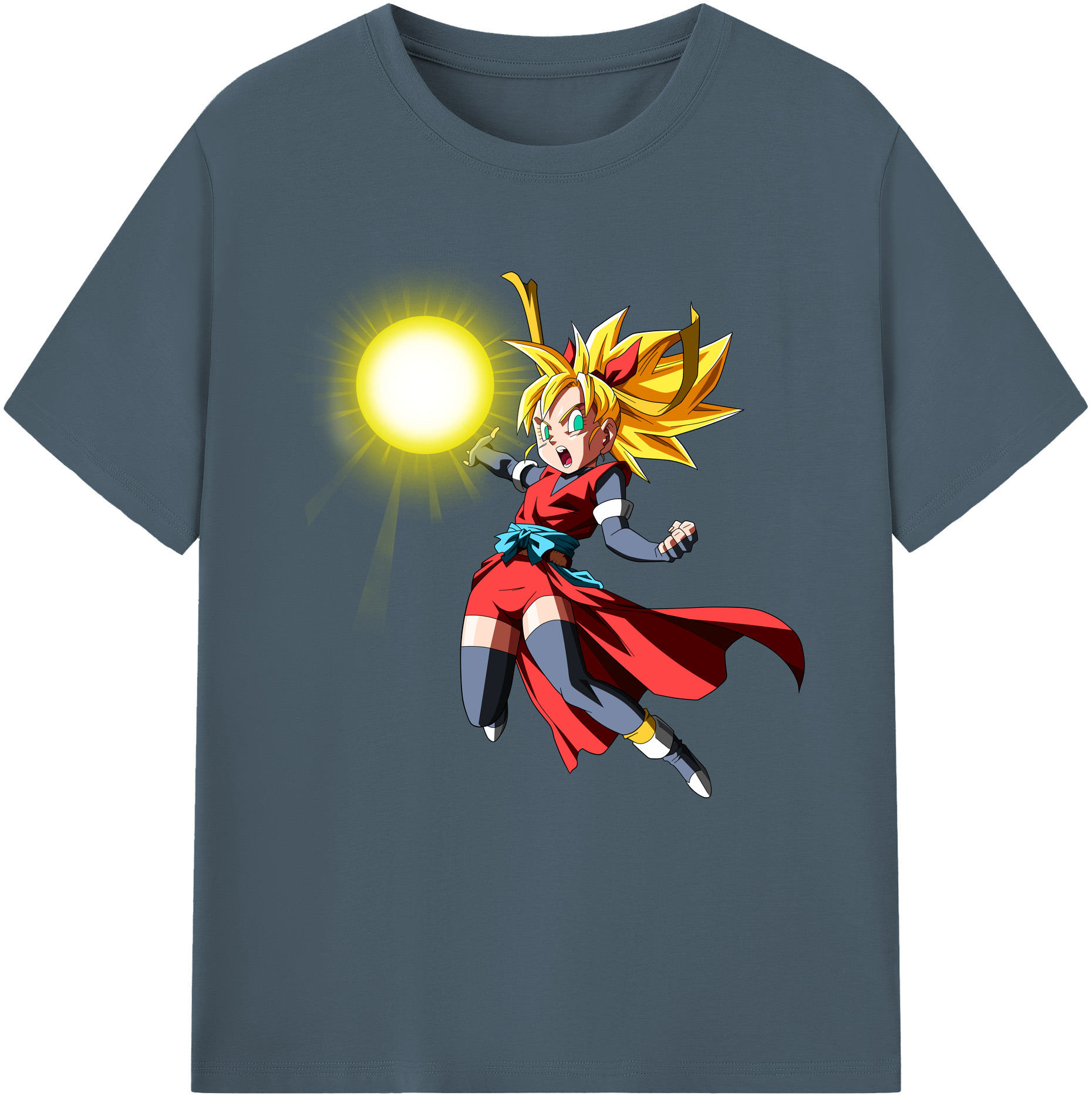 （画像用） ドラゴンボール カリフラ DRAGON BALL Caulifla 綿100％半袖Tシャツ（フロントプリント）
